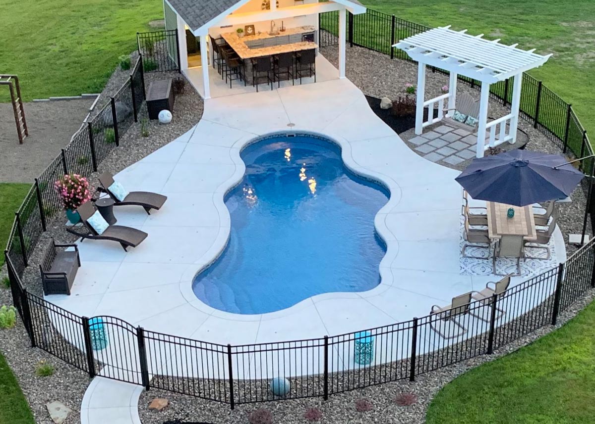 fiberglass pools sizes and shapes