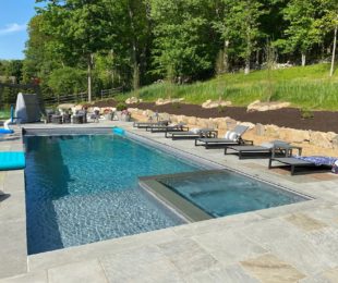 Latham Fiberglass Astoria | Crystite Classic Shale Gray inground pool